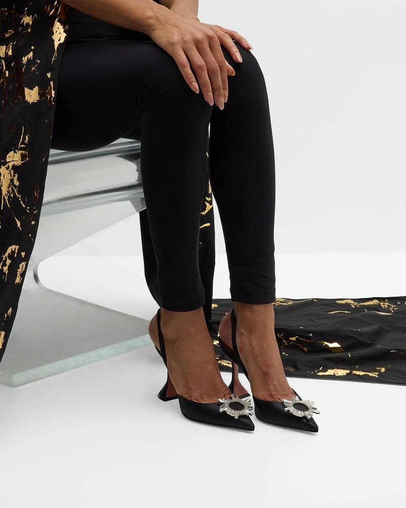 Amina Muaddi Begum Satin Crystal Slingback Pumps 2