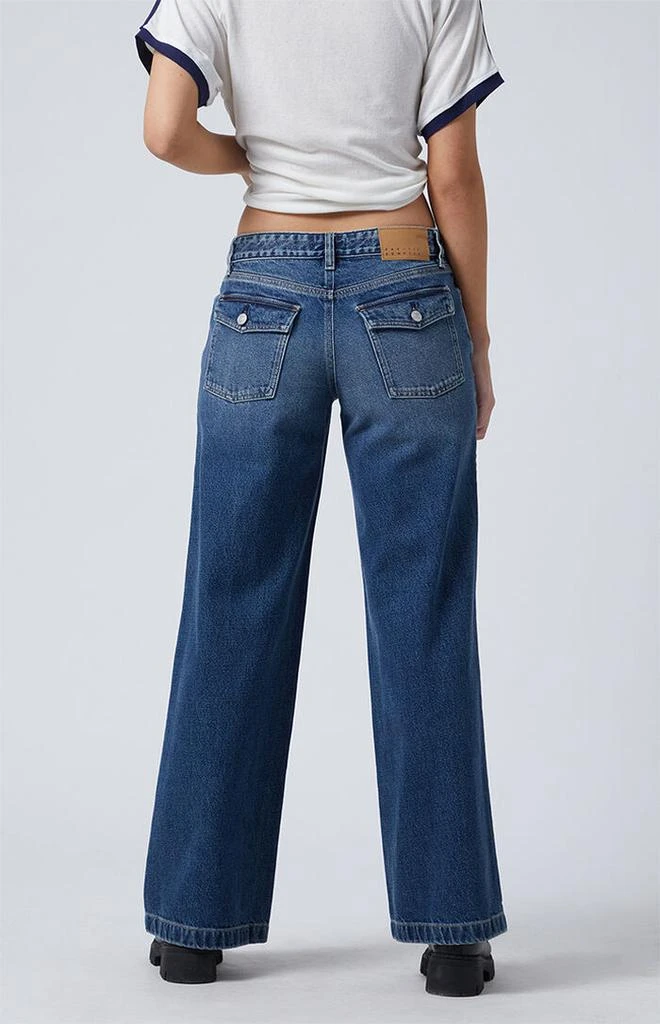 PacSun Casey Seam Low Rise Baggy Jeans Dark Indigo 4