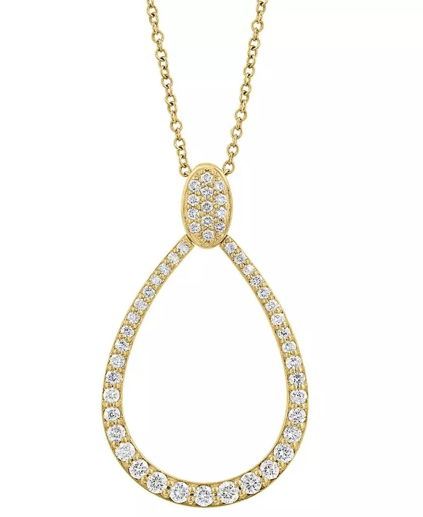 Effy EFFY® Diamond Teardrop Pendant Necklace (3/4 ct. t.w.) in 14k Gold, 17" + 1" extender 1
