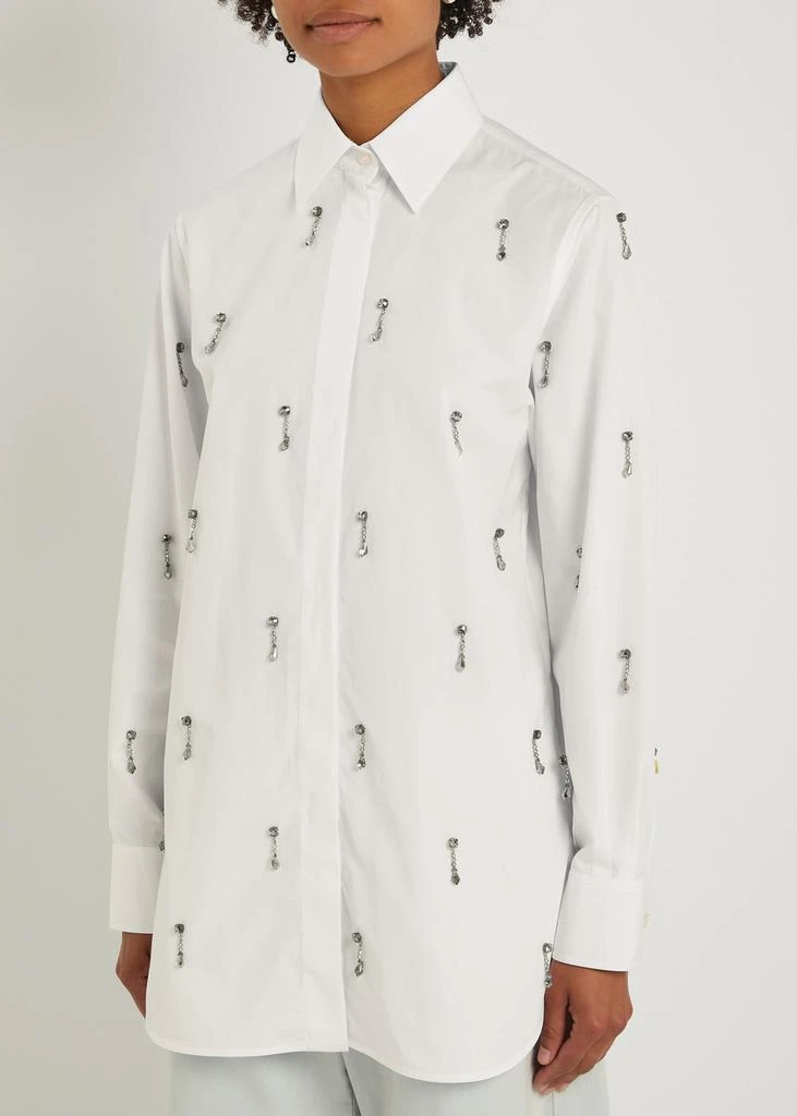 Stella McCartney Crystal-embellished cotton-poplin shirt 2