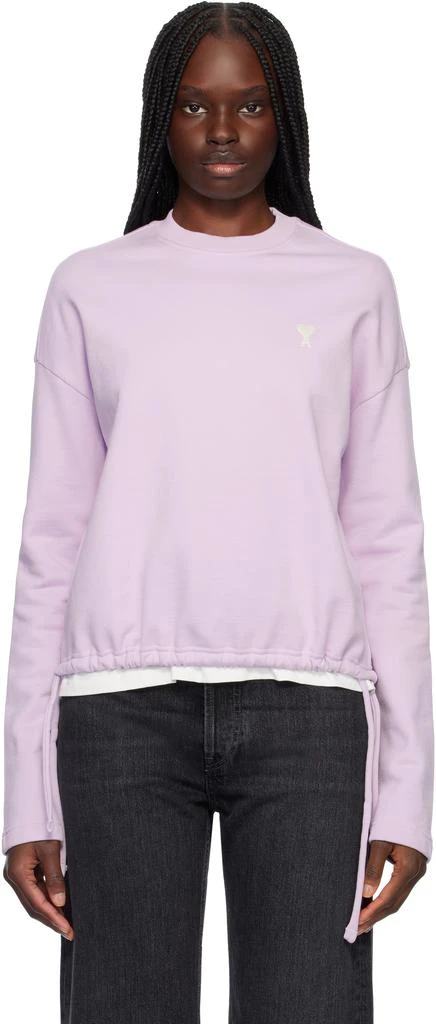 AMI Purple Cotton Ami de Coeur Sweatshirt 1