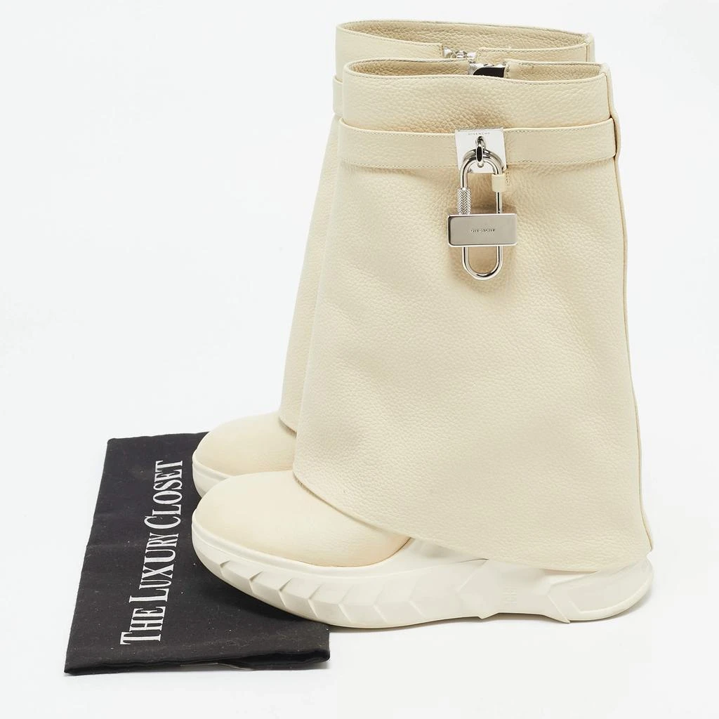 Givenchy Givenchy Cream Leather Shark Lock Mid Calf Boots Size 39 9