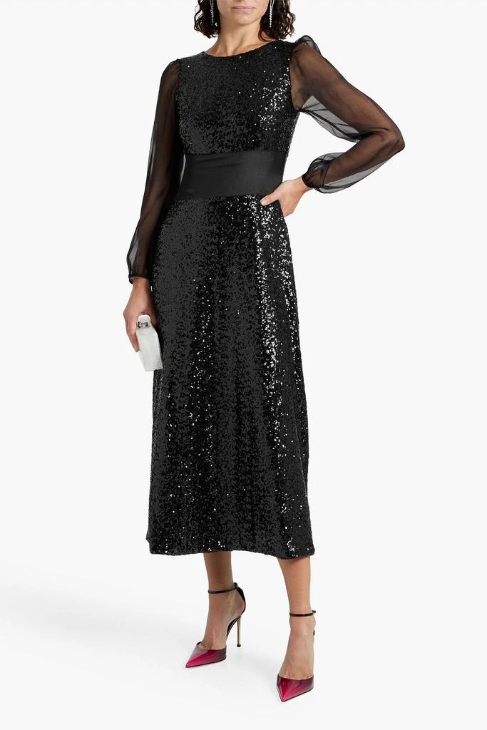 HVN Bianca sequin-embellished chiffon midi dress 2