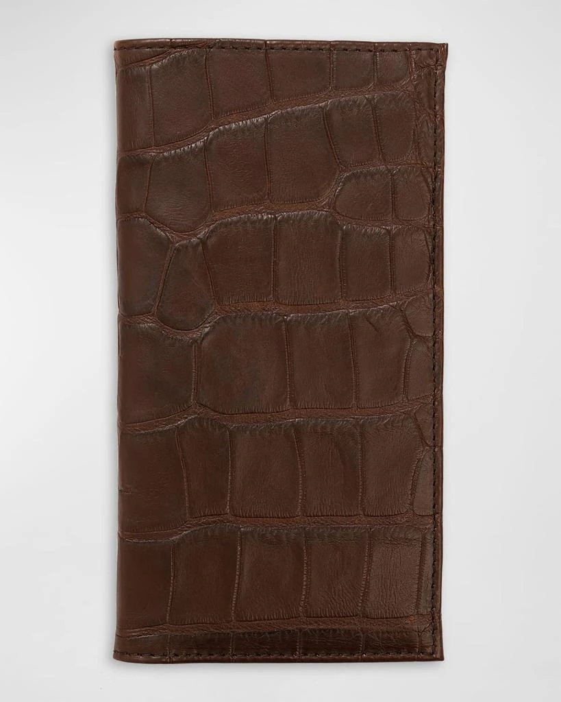 Abas Men's Matte Alligator Leather Bifold Coat Wallet 1