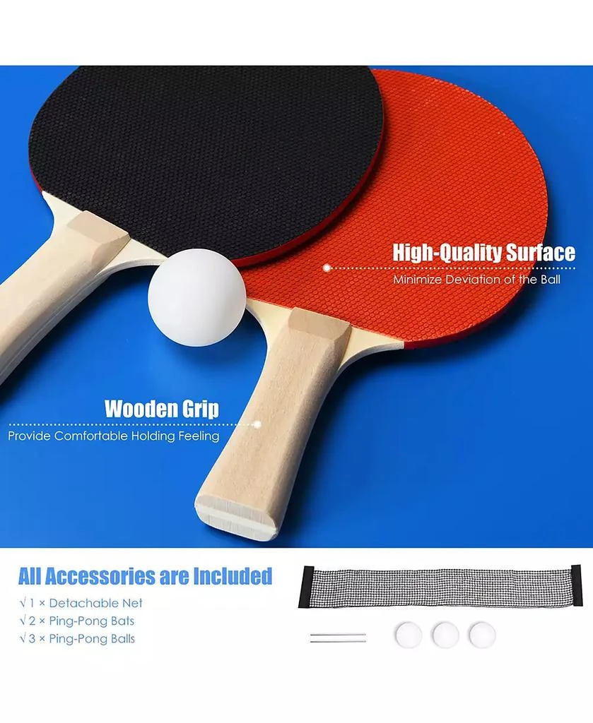 Costway 6 x3  Portable Tennis Ping Pong Folding Table w/Accessories 5
