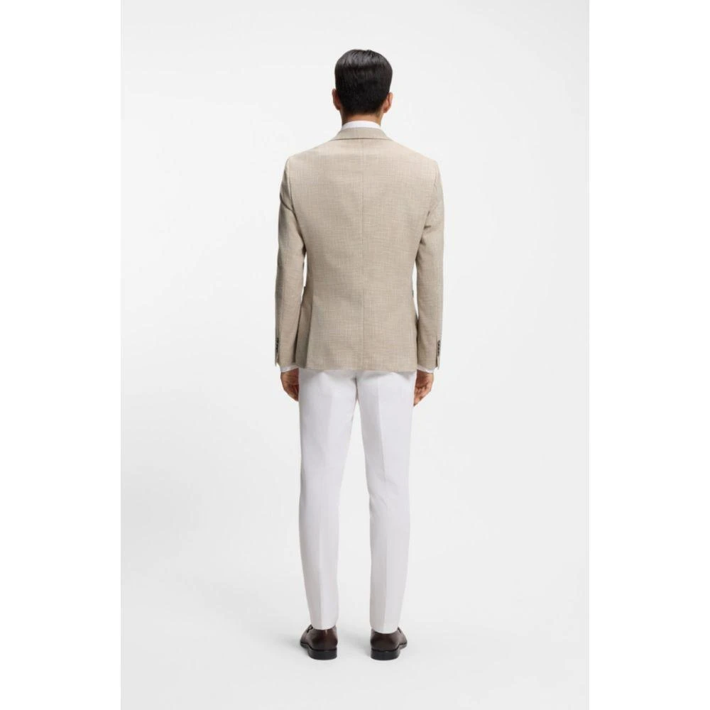 Hugo Boss Checked regular-fit jacket in comfort-stretch cloth 4