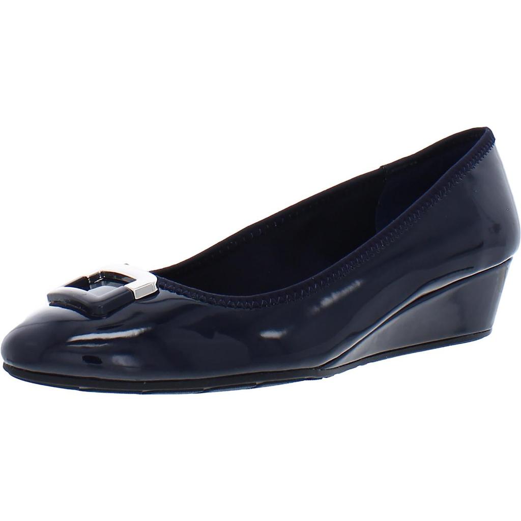 Bandolino Tad 3 Womens Patent Round Toe Wedge Heels