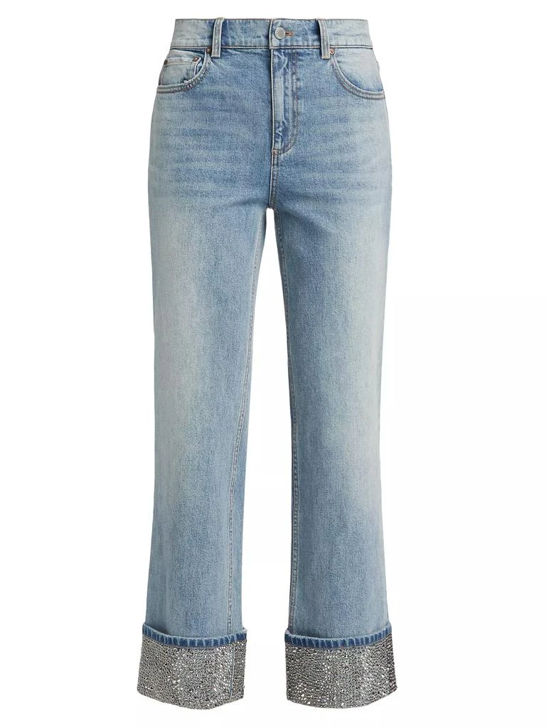 Alice + Olivia Weezy High-Rise Straight-Leg Embellished Jeans 1