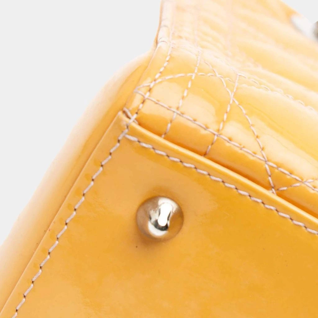 Dior Dior Yellow Medium Patent Cannage Lady Dior Tote Bag 10