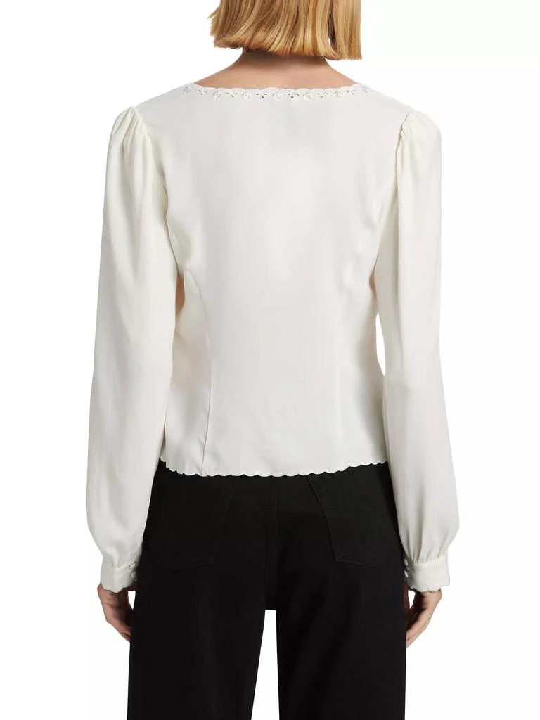 Reformation Vivia Scalloped Bow Top 5