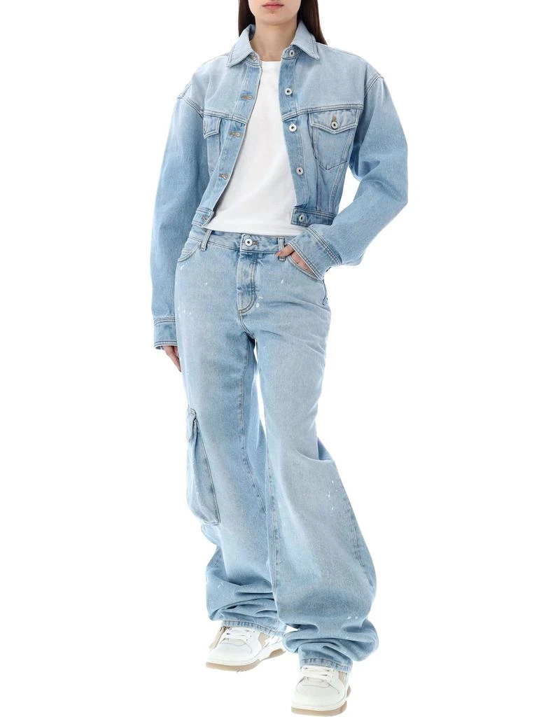 Off-White Off-White Toybox Painted Logo Patch Wide Leg Jeans 4