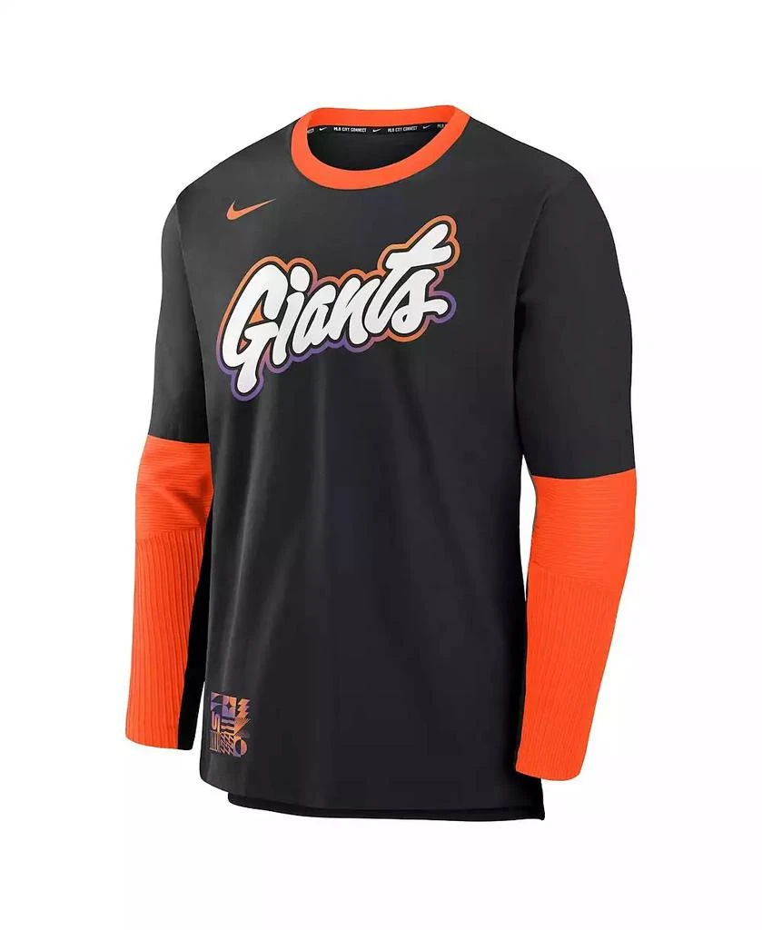 NIKE Men's Black/Orange San Francisco Giants 2025 City Connect Authentic Collection Lightweight Player Tri-Blend Performance Long Sleeve T-Shirt 2
