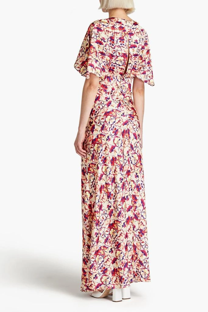 Paco Rabanne Ruffled floral-print satin maxi dress 3