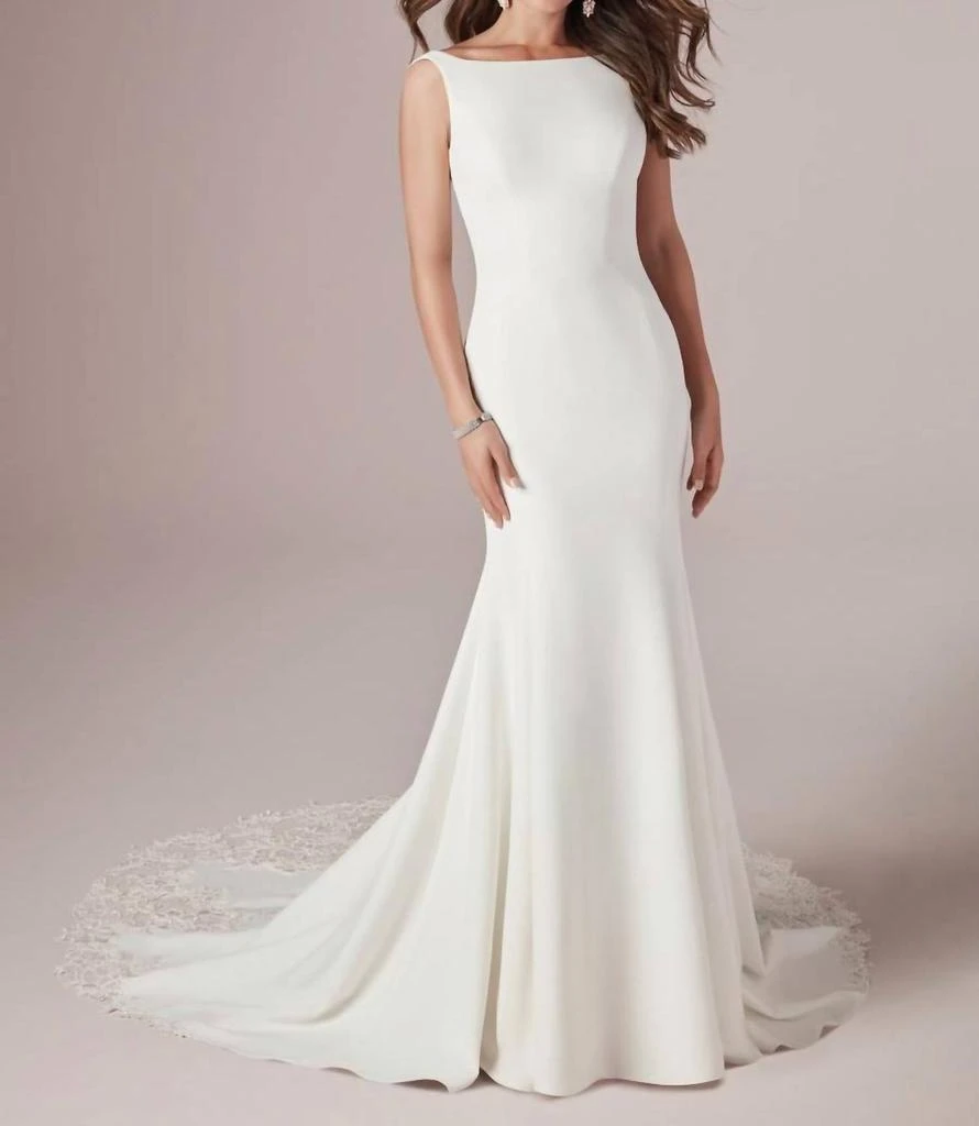 Rebecca Ingram Rebecca Ingram - Alice Pearl Buttons Trail Down To Train Gown