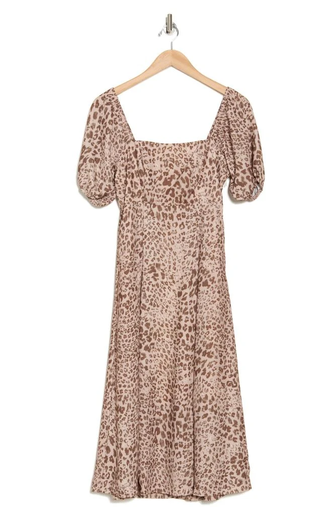 Socialite Floral Puff Sleeve Midi Dress 3