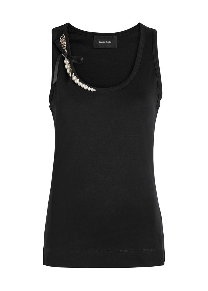 Simone Rocha Pearl Chain Sculpt cotton tank