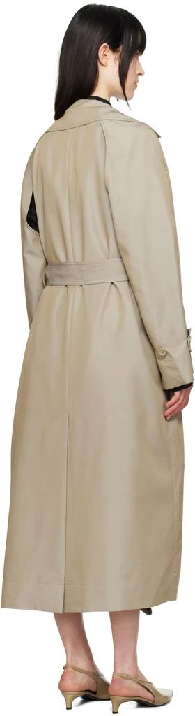 The Frankie Shop Beige Astoria Cut-Out Raglan Sleeve Trench Coat 3