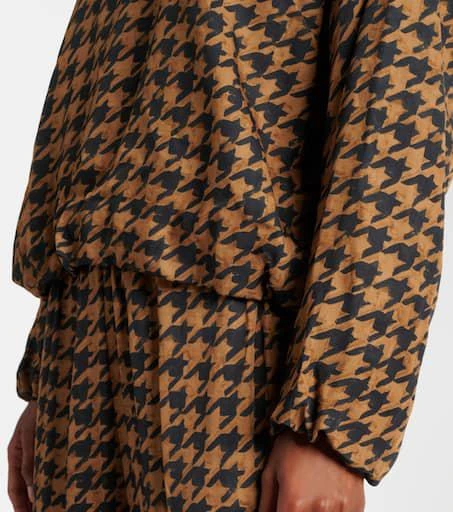 Dries Van Noten Houndstooth satin blouse 5