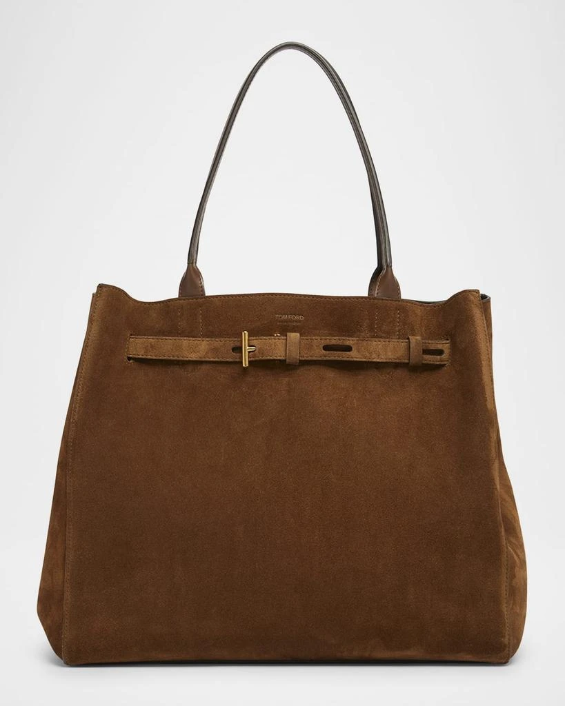 Tom Ford Audrey Large Tote Bag in Calfskin Suede 1