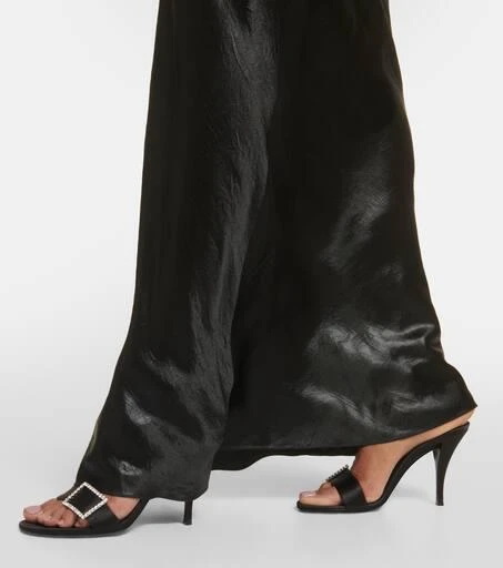 Yves Saint Laurent Simone 90 embellished satin crêpe mules 4