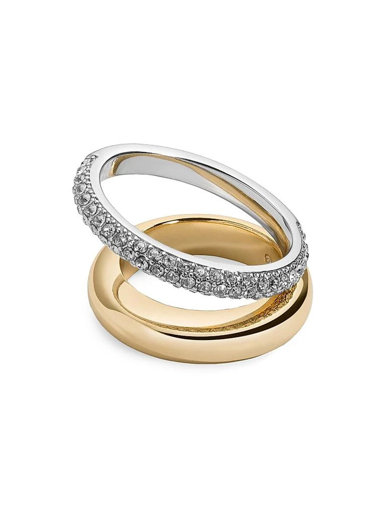 Demarson Vida Two-Tone & Glass Crystal Double-Band Ring 1