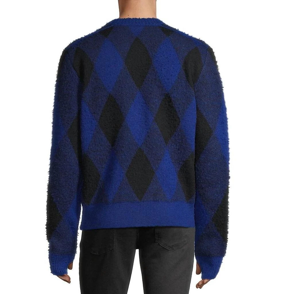 Burberry Men's Argyle Check Ekd Wool Pullover Sweater In Blue 4