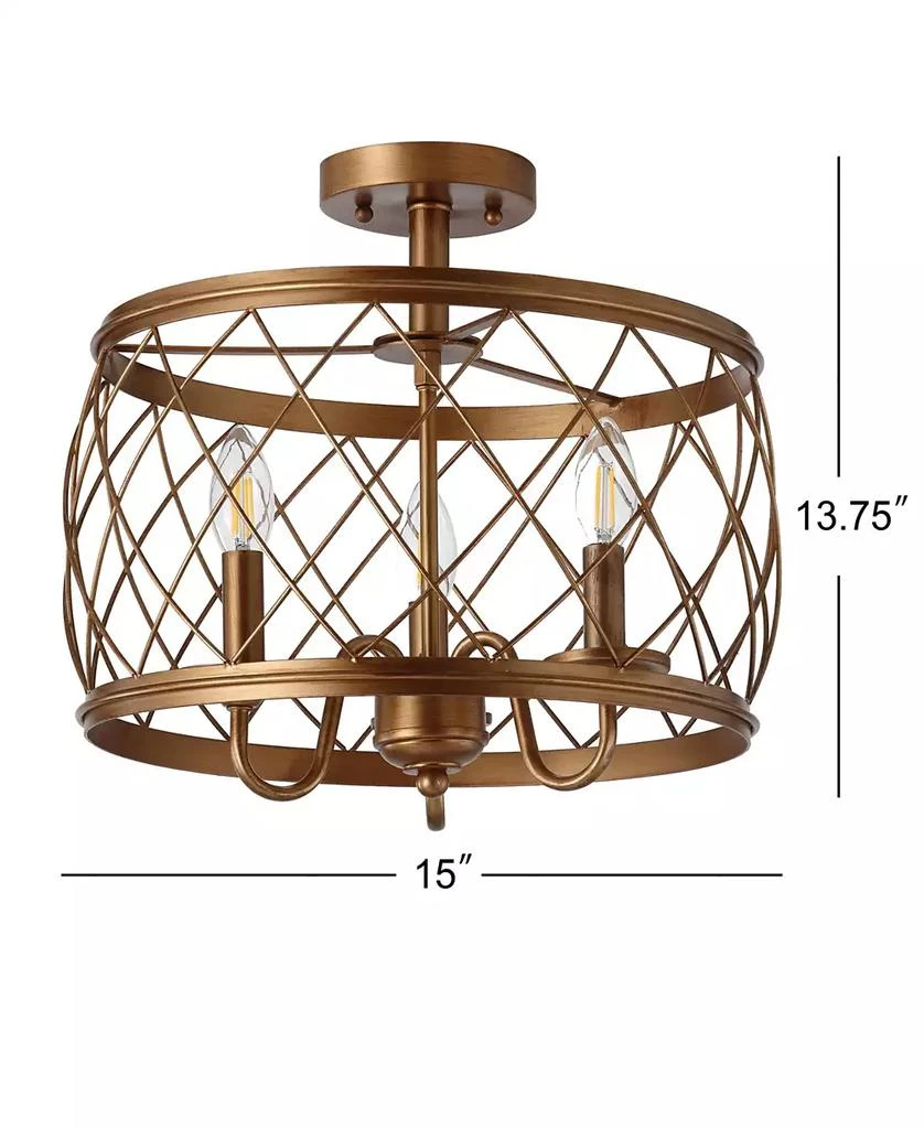 JONATHAN Y Eleanor 3-Light Metal LED Semi Flush Mount Ceiling Light 3