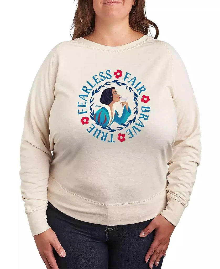 Hybrid Apparel Plus Size Disney Snow White Fearless Fair Brave True Graphic Crew Neck Top