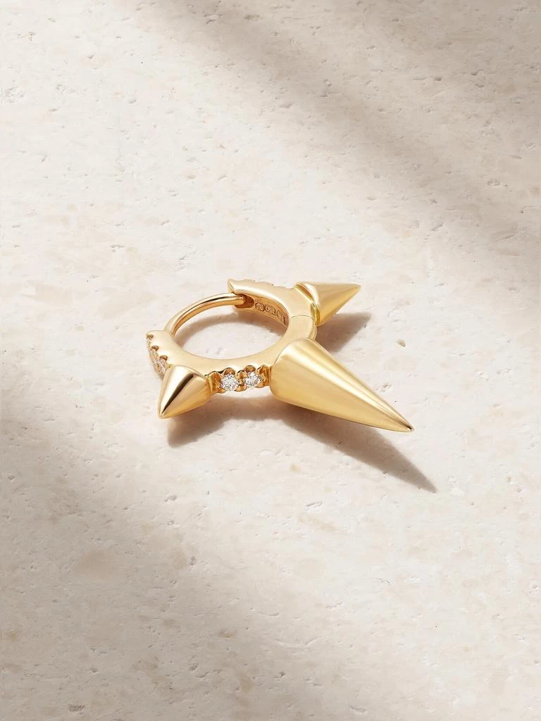 Maria Tash 18k 黄金钻石单只耳环（6.5 毫米） 1