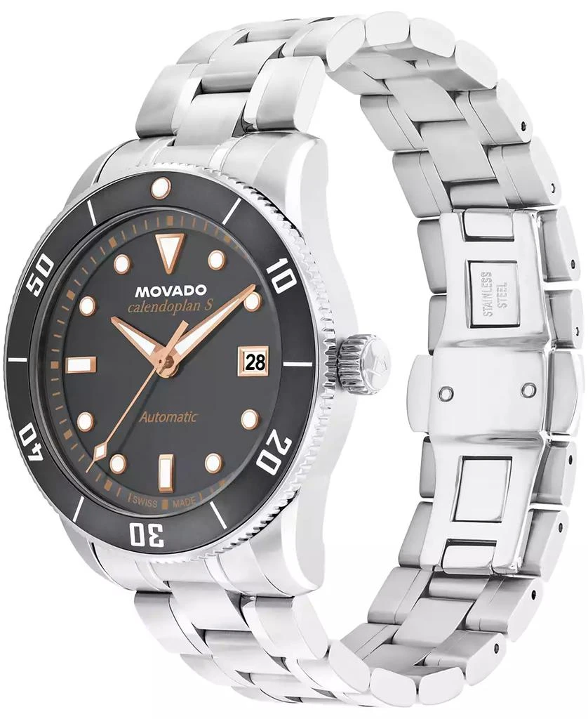Movado Men's Calendoplan S Swiss Automatic Stainless-Steel Watch, 40mm 2