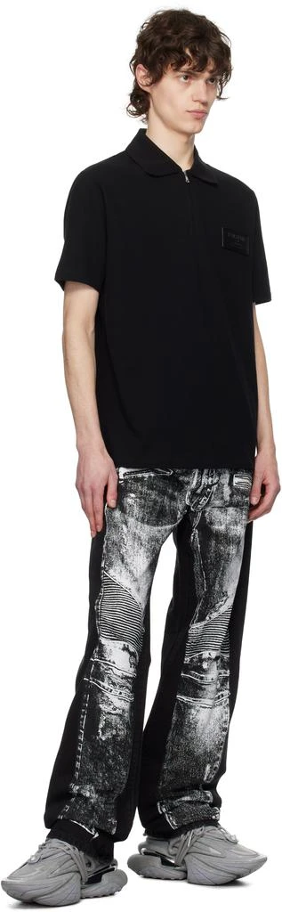 Balmain Gray Unicorn Low Fleece Print Sneakers 5
