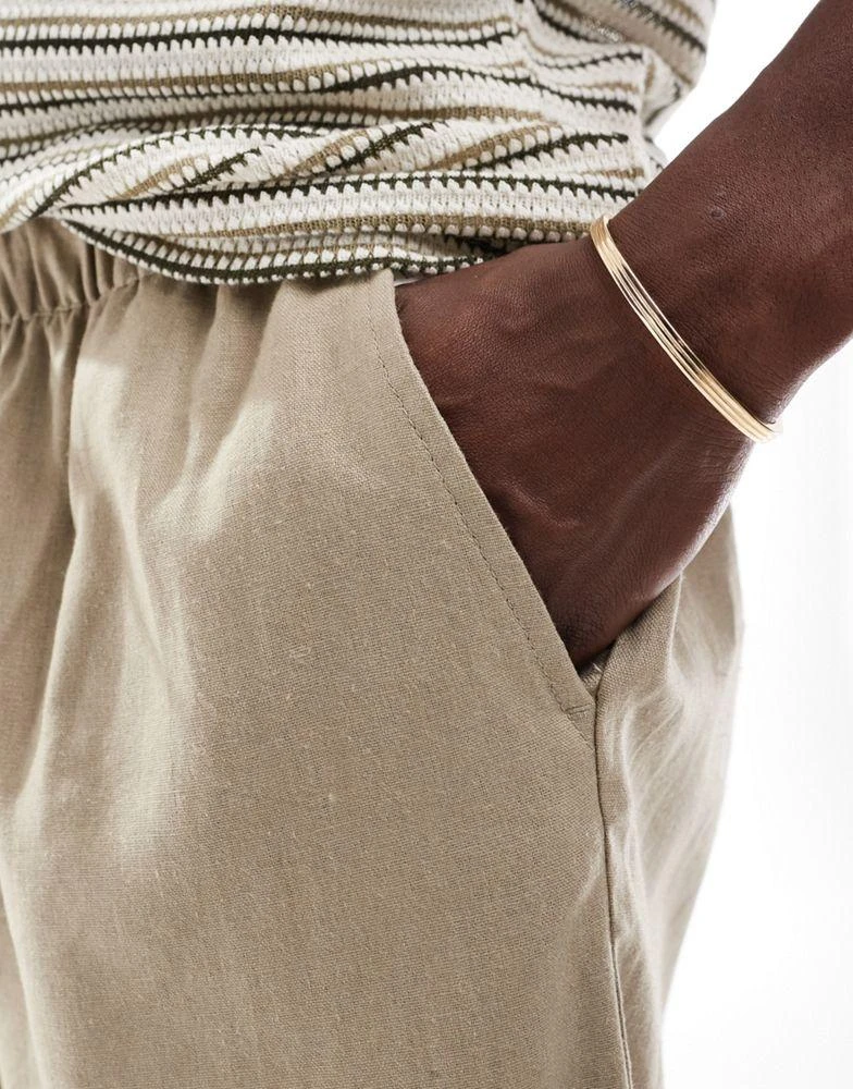 ADPT ADPT linen mix shorts in beige 3