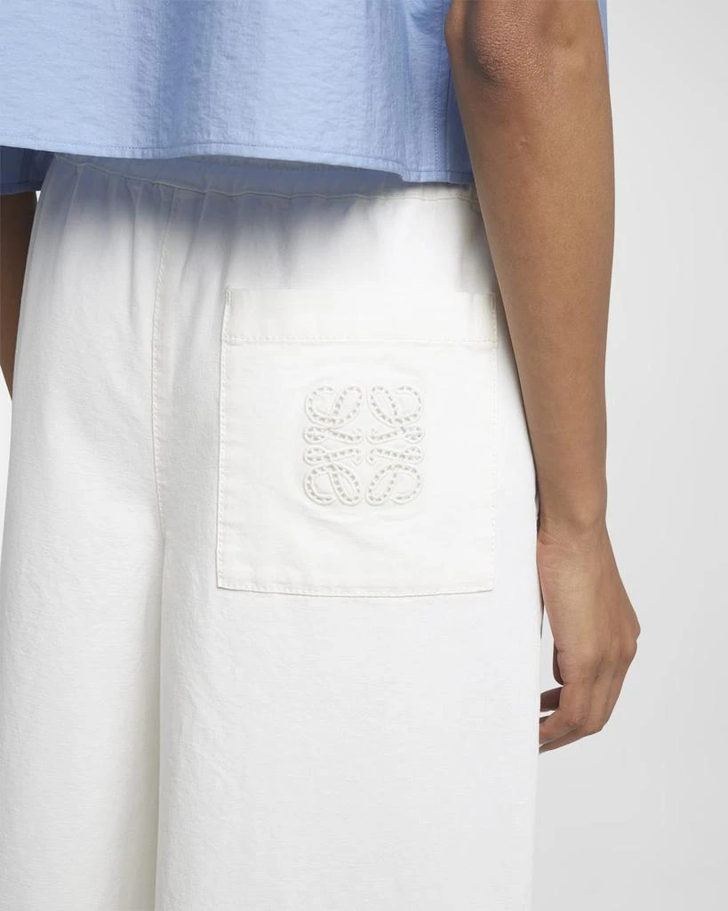 Loewe x Paula Ibiza Anagram Drawstring Wide Leg Cropped Denim Trousers 7
