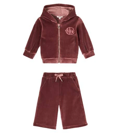Chloé Baby set of cotton velvet hoodie and sweatpants