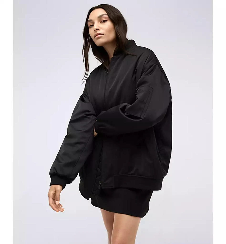 Kenneth Cole Women's Satin Back Crepe Boyfriend Bomber Jacket 3
