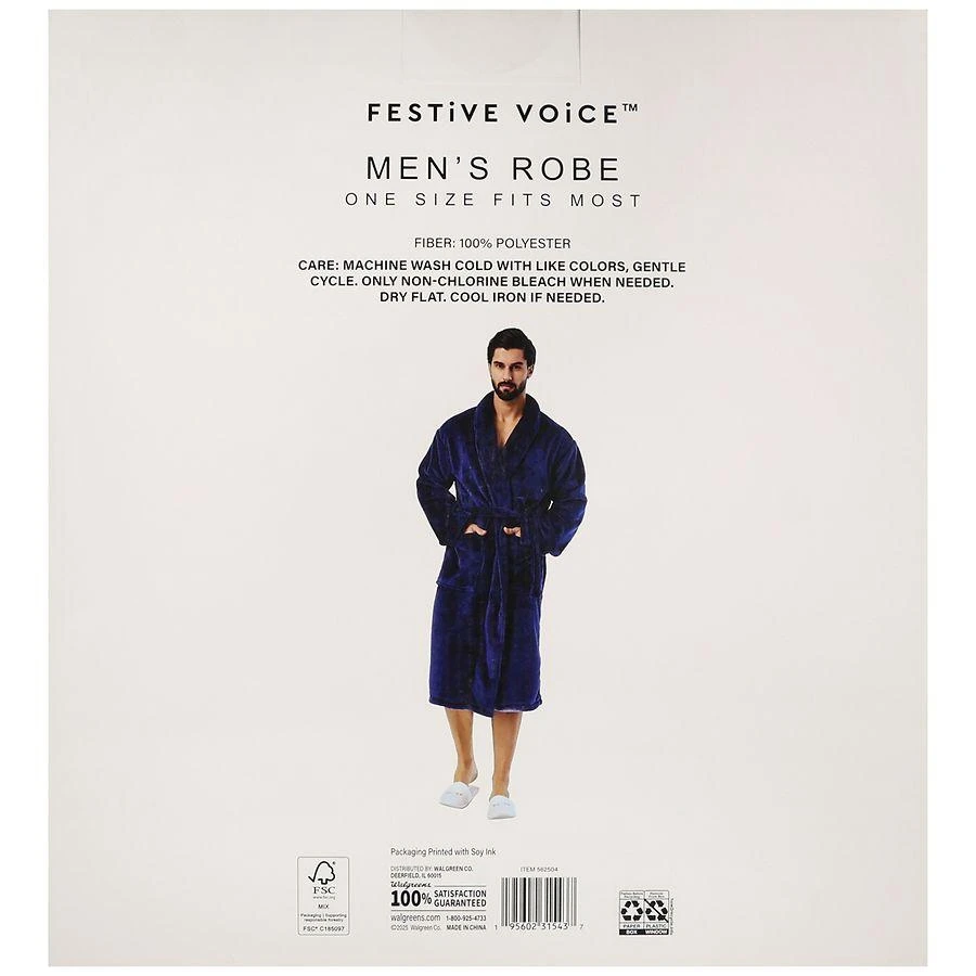 Festive Voice Men's Robe One Size Fits Most 2