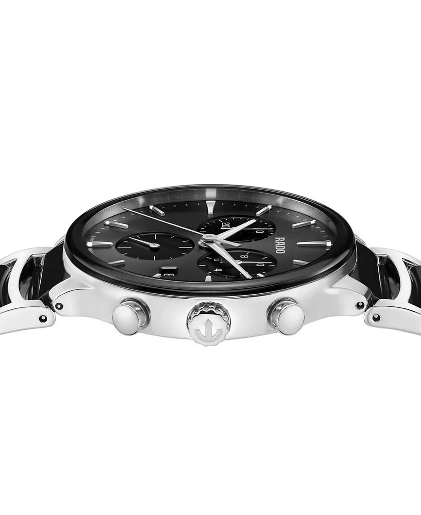 Rado Unisex Swiss Chronograph Centrix Black Ceramic & Stainless Steel Bracelet Watch 41mm