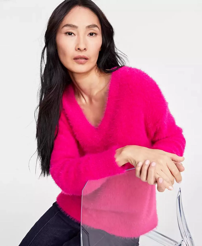 INC International Women's Eyelash V-Neck Sweater, Created for Macy's 3