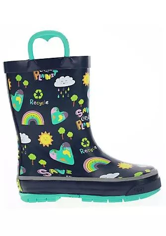 Western Chief Chief Toddler Youth Girls Save Our Planet Rain Boot 1
