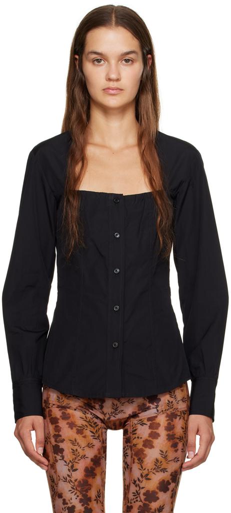 Puppets and Puppets Black Paneled Shirt