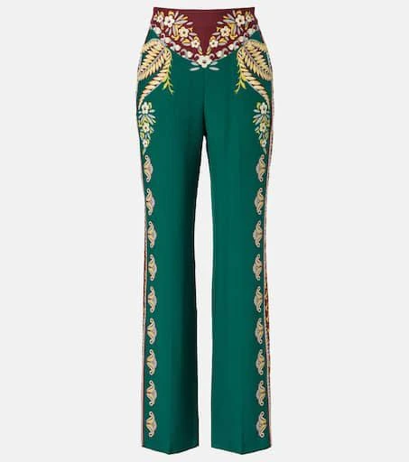 ETRO Printed silk wide-leg pants 1
