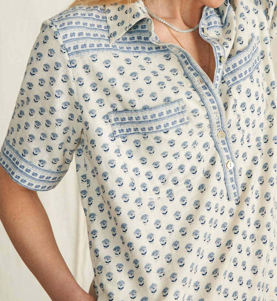 Faherty Rae Dress In White Lotus Floral Print