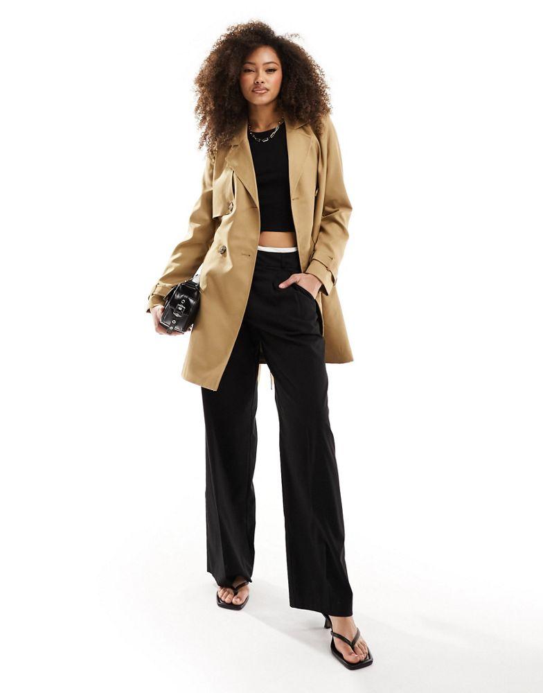 Vero Moda Vero Moda short trench coat in camel