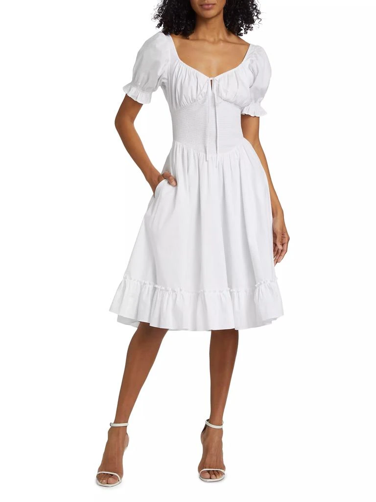 Guizio Luciana Cotton Smocked Midi-Dress 2