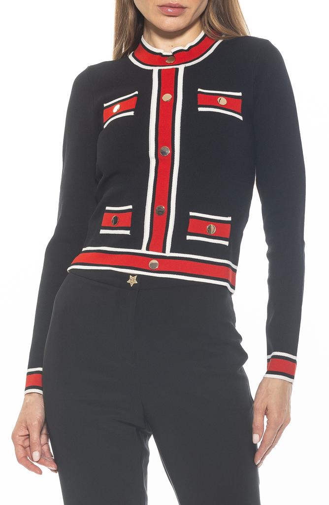 ALEXIA ADMOR Kiley Stripe Crop Sweater