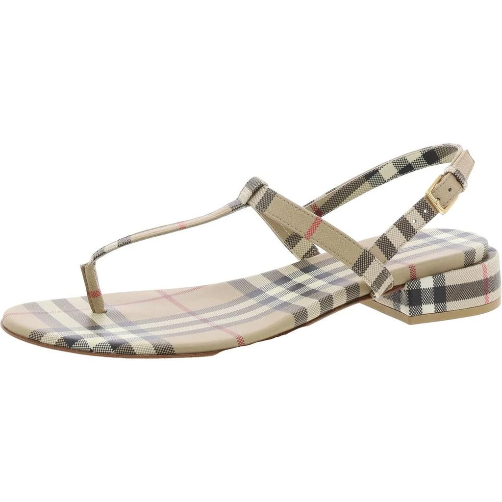Burberry Womens Plaid Thong Block Heel 1