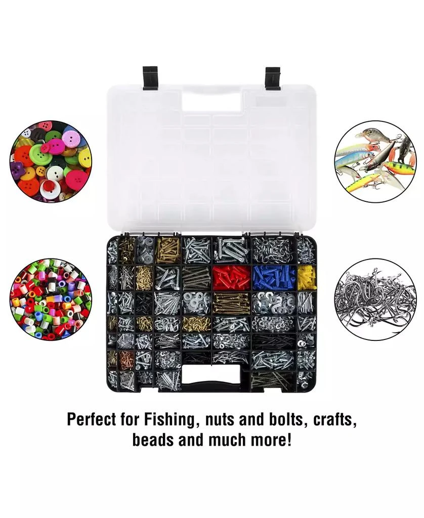 Trademark Global Portable Storage Case with Secure Locks and 55 Small Bin Compartments by Stalwart 5