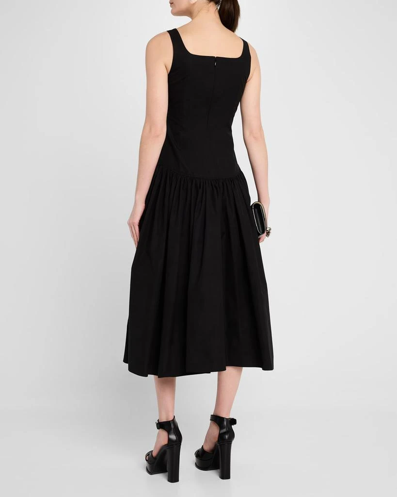 McQueen Sweetheart Sleeveless Fit-&-Flare Midi Dress 3