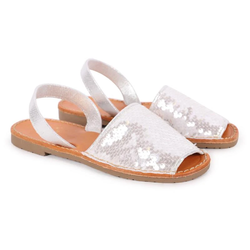 COLORS OF CALIFORNIA Sequin detailing shiny sandals in white 1