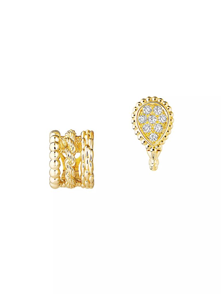 Boucheron Serpent Bohème 18K Yellow Gold & 0.13 TCW Diamond Mismatched Earrings